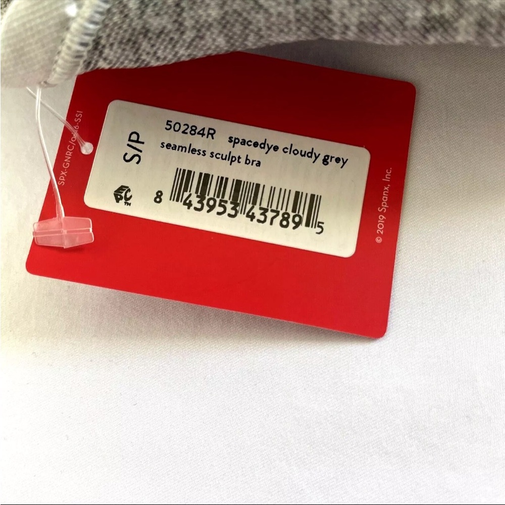 New Spanx Women’s Seamless Sculpt Sports Bra Spacedye Cloudy Grey Size Small NWT - Picture 4 of 5